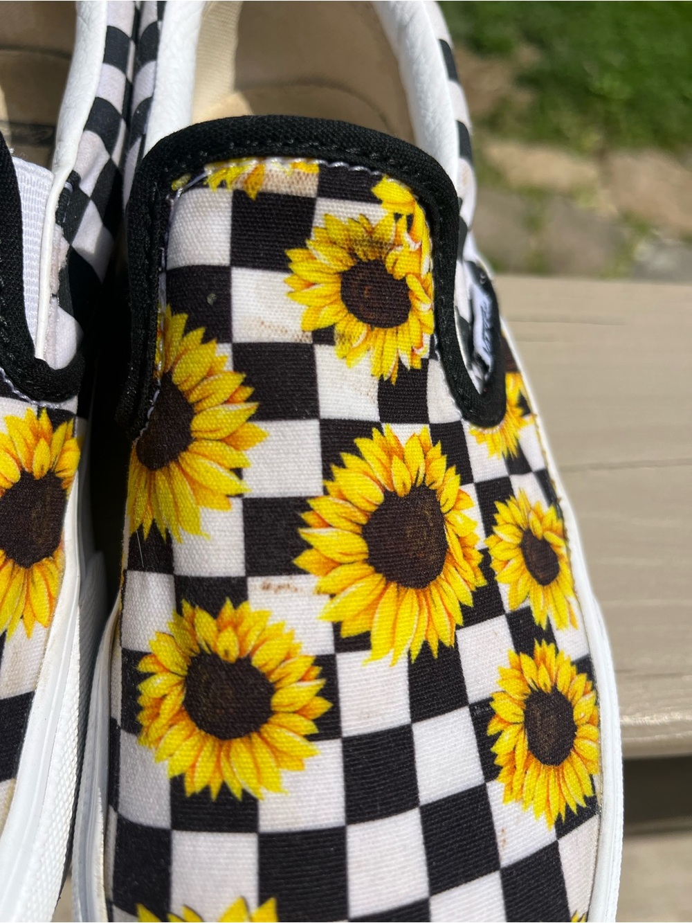 Vans
Customs Classic Platform Slip-On Sunflower 
Checkered Black/White/Yellow 🌻 - Picture 10 of 13